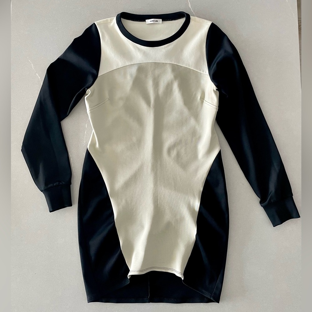 Helmet Lang Long Sleeve Bodycon Mini Dress